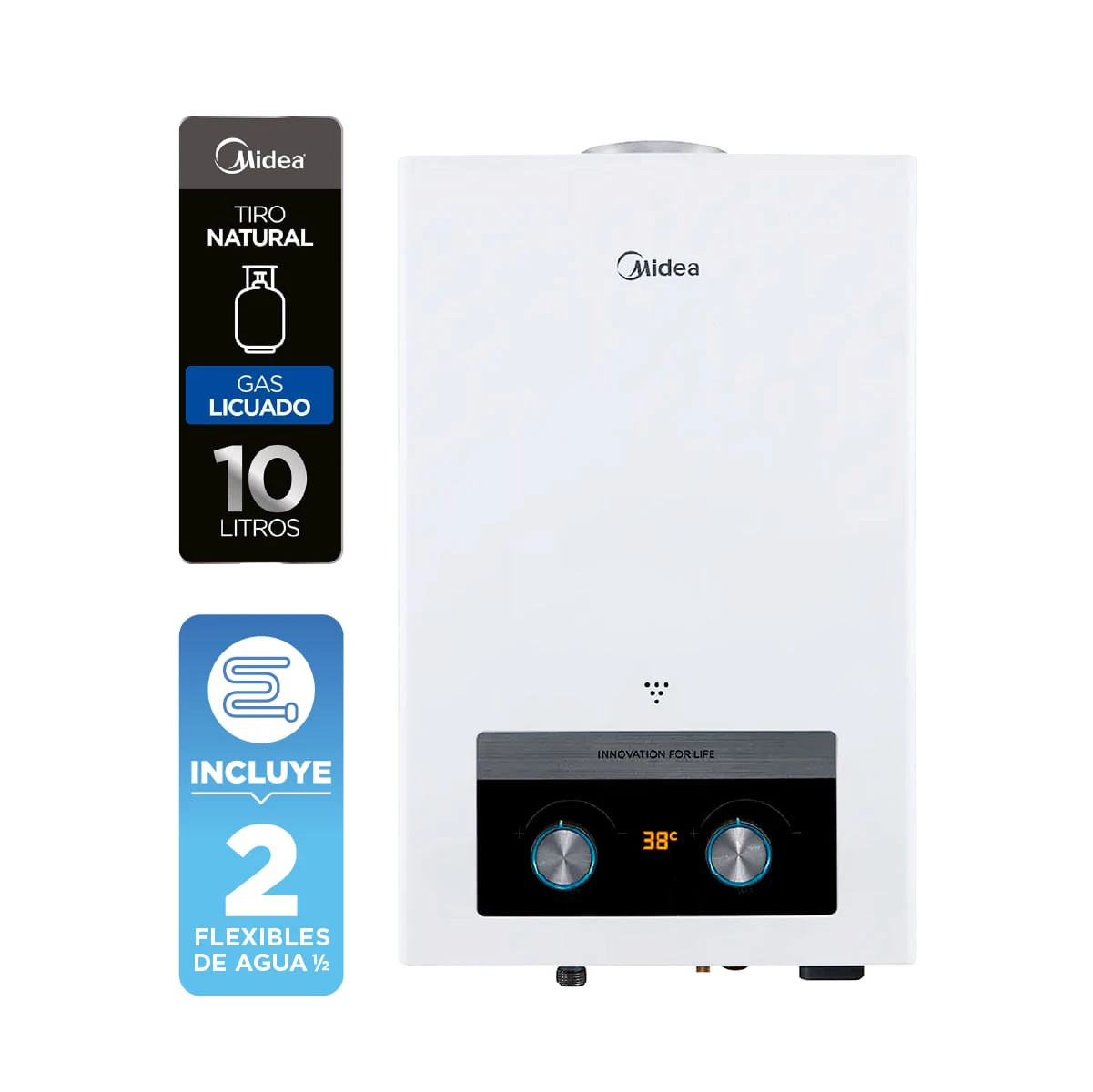 MIDEA Calefont Tiro Natural 10 litros Gas Licuado